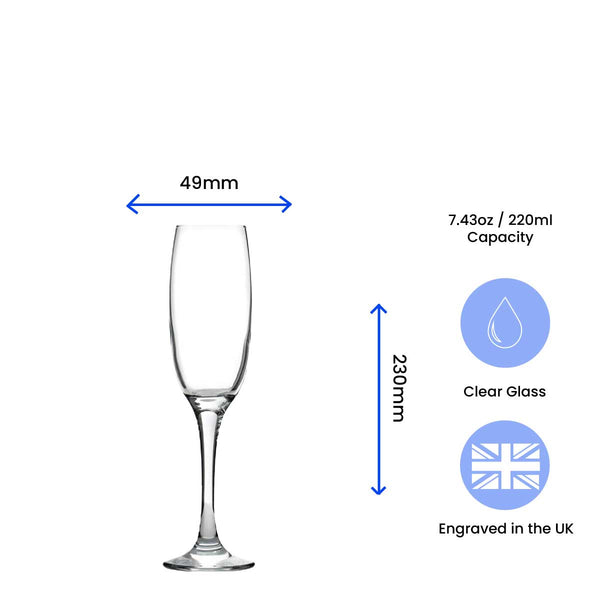 Engraved  Champagne Flute Happy 20,30,40,50... Birthday Handwritten Image 3