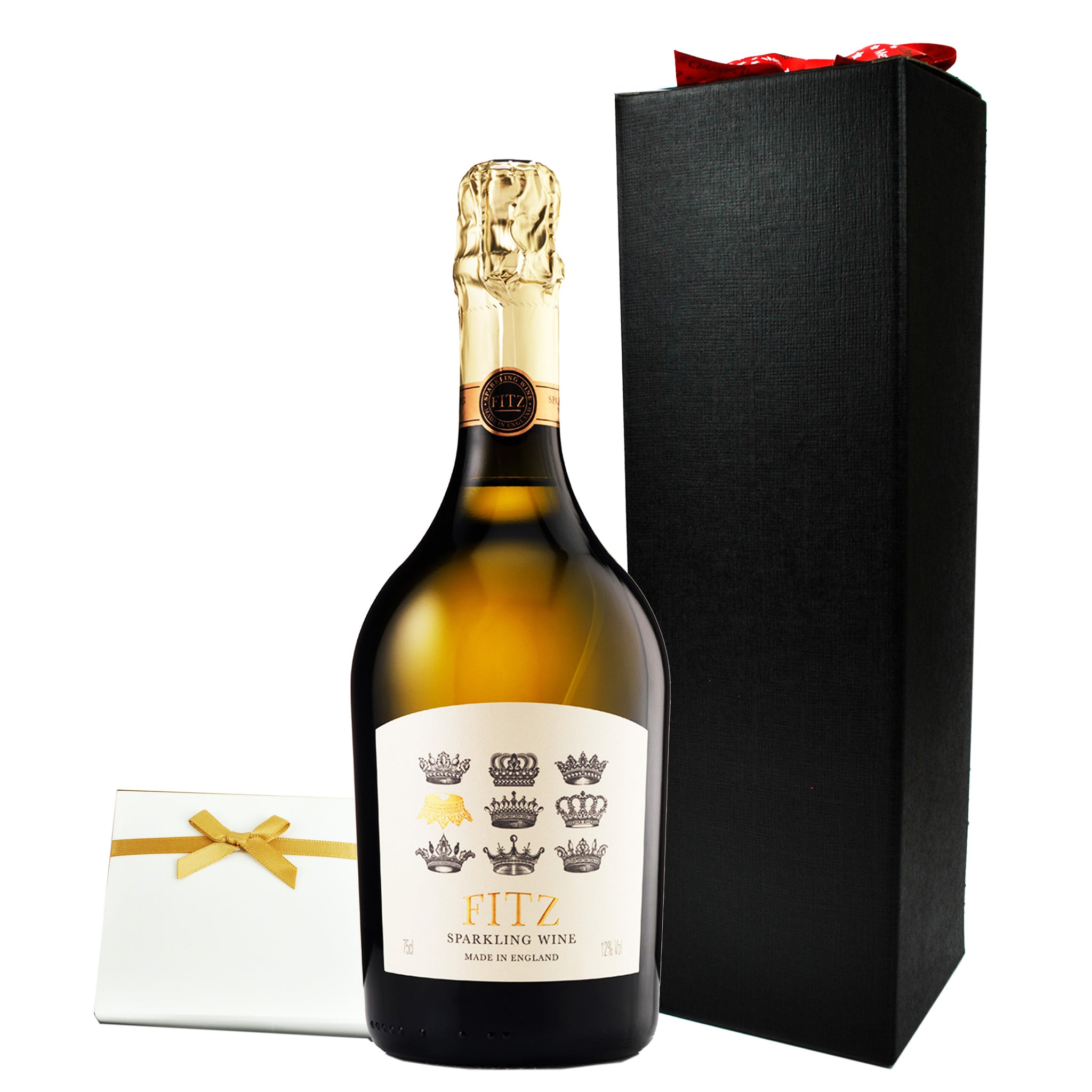 Fitz English Sparkling Wine with Chocolate Truffles in a Christmas Gift Box