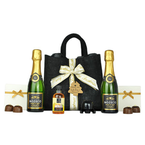 Christmas Non Alcoholic Sparkling Wine Treat Bag Hamper 